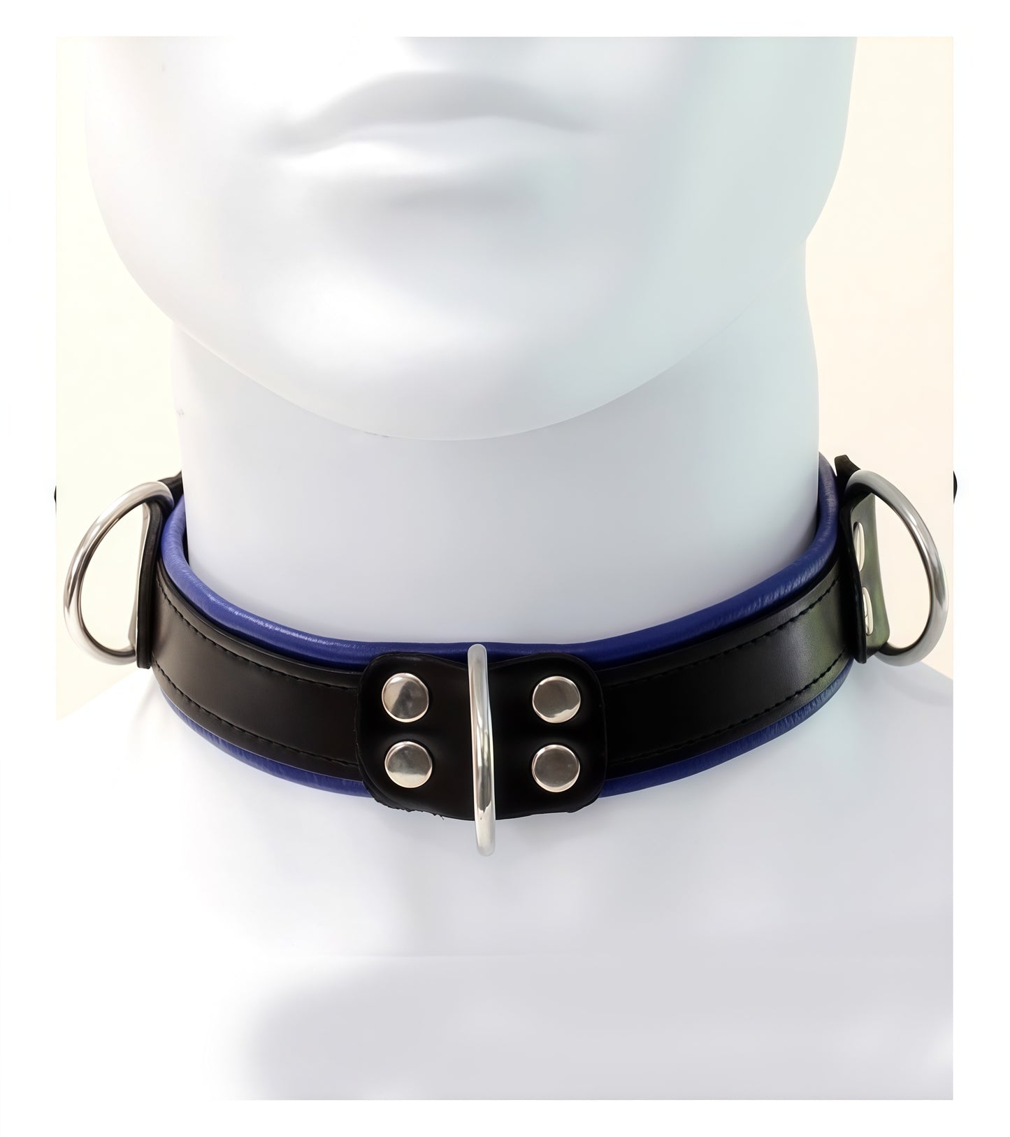 Deluxe Leather Bondage Collar in Purple with Padding and Adjustable Buckle
