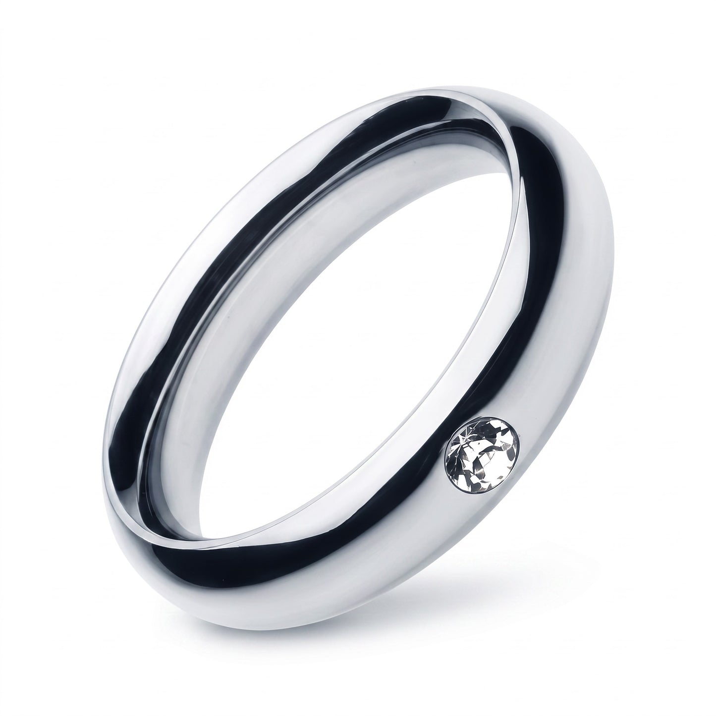 The Donut Cockring with jewel offers a premium and stylish approach to intimate wear. Crafted from polished AISI 304 SURGICAL STEEL, this elegant silver cock and glans ring combines durability with a smooth finish for comfortable extended wear.