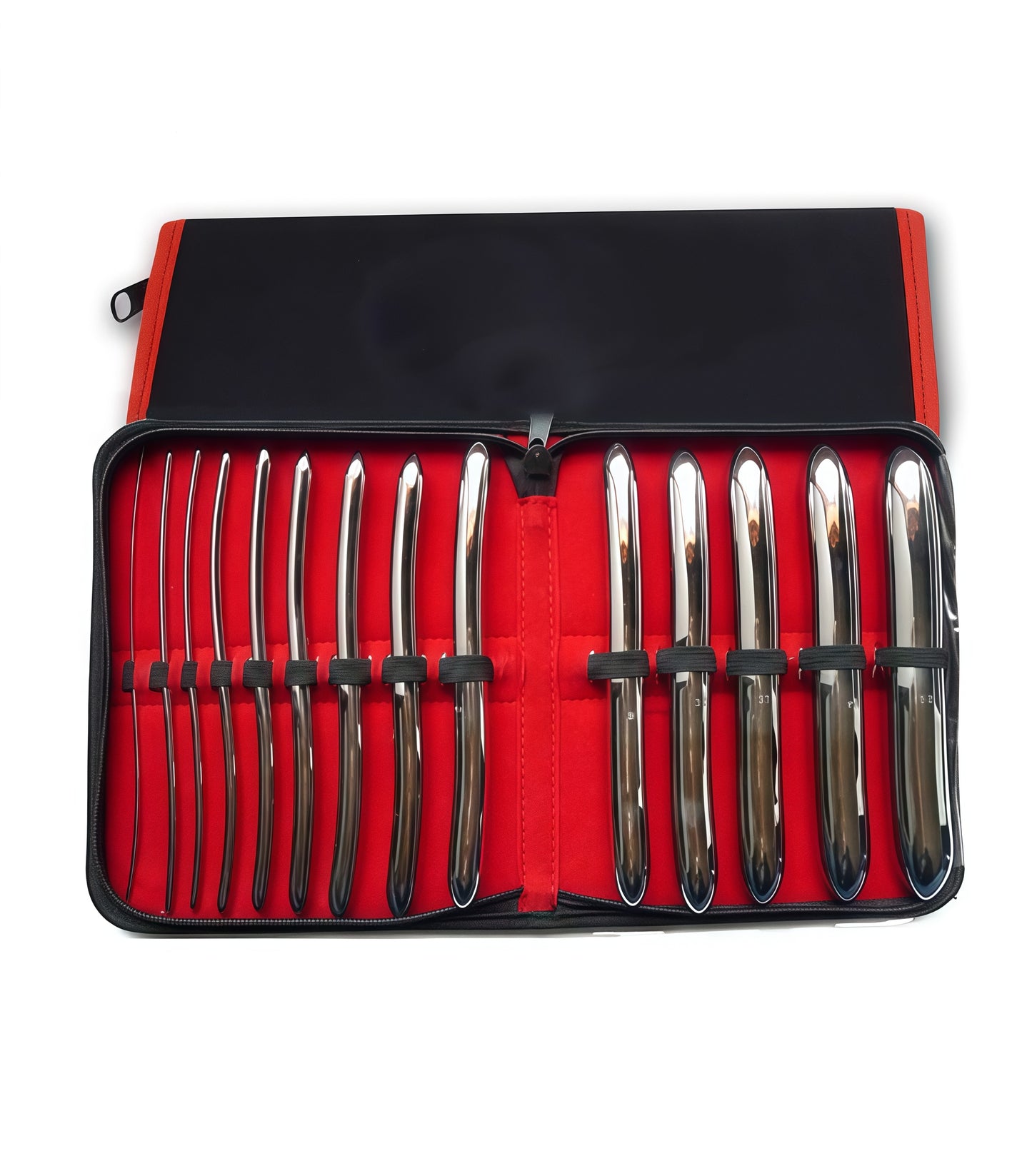Double End Hegar Urethral Dilators 14-Piece Set by Perfectra in polished AISI 304 SURGICAL STEEL
