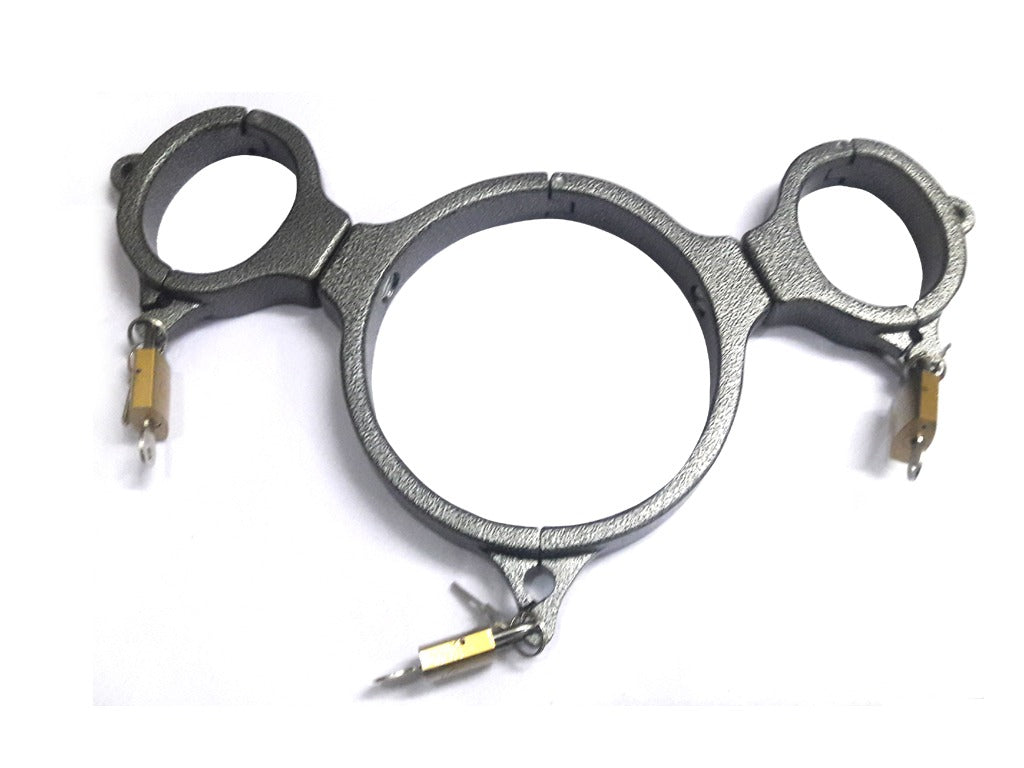 Heavy-Duty Aluminum BDSM Handcuffs with Secure Locking Mechanism