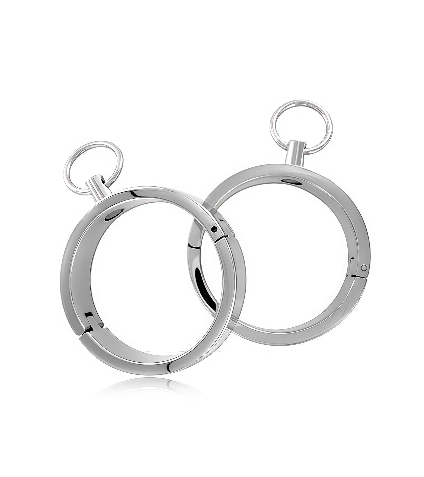 Heavy Duty Round Wrist and Ankle Cuffs made of polished AISI 304 SURGICAL STEEL by Perfectra Distribution