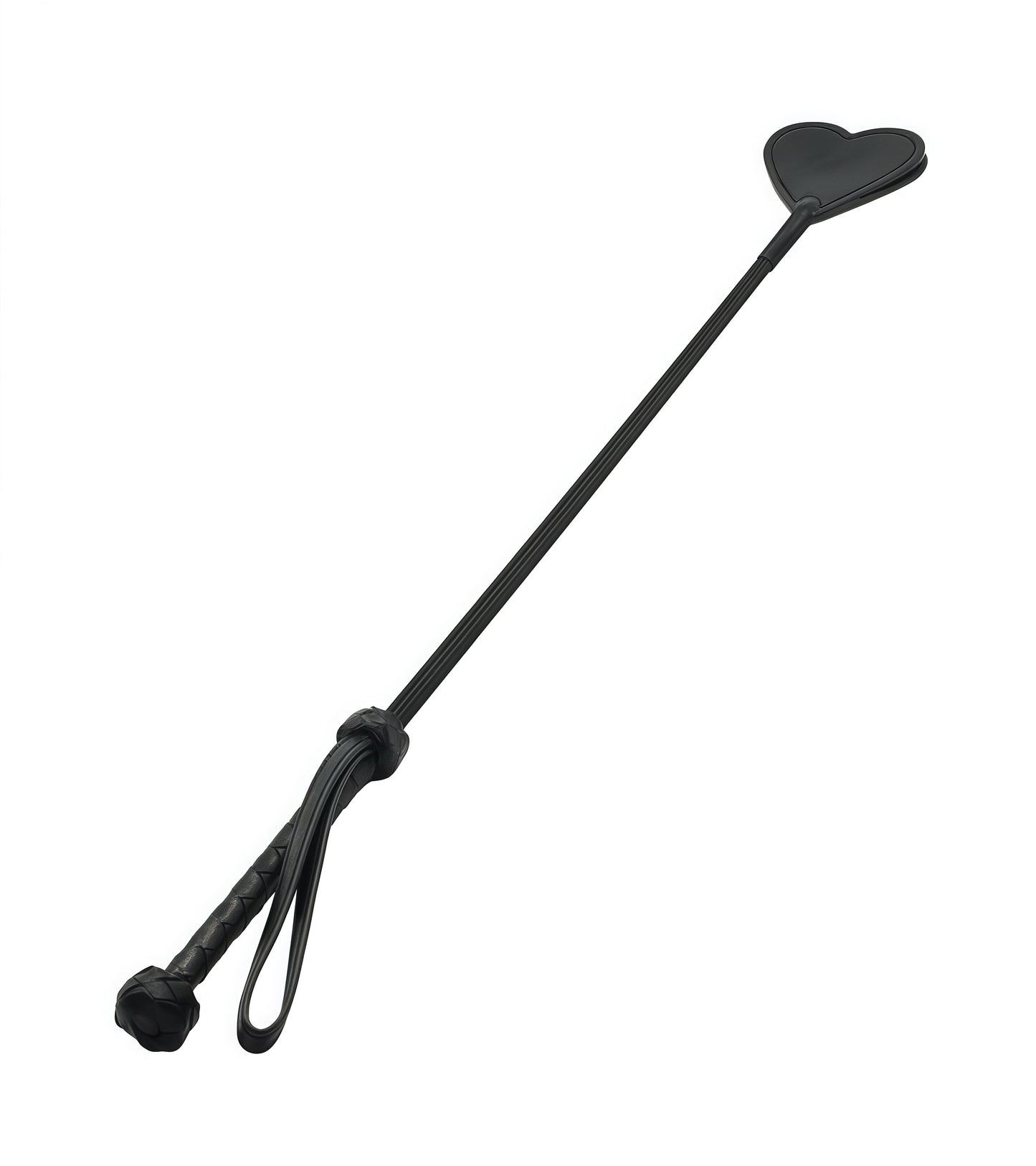 Leather Heart Shaped Spanking Crop with genuine leather tip and ergonomic handle