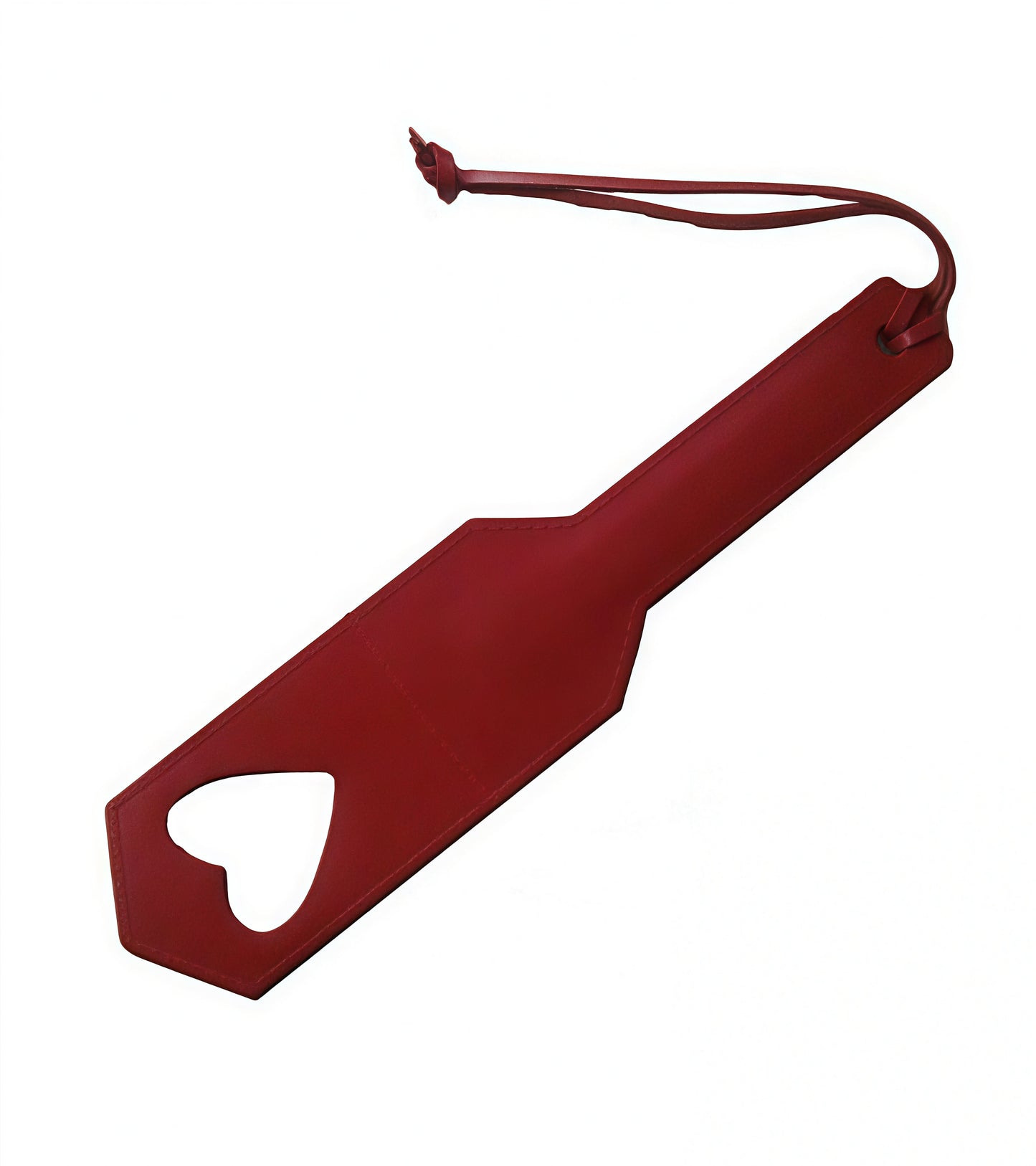 Red Leather Paddle with ergonomic handle and reinforced stitching