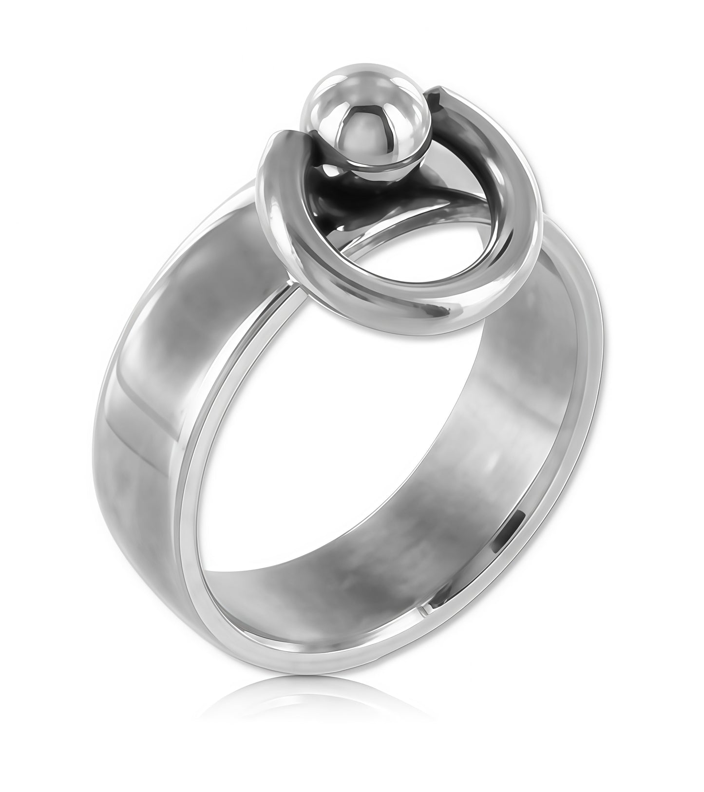Slimline AISI 304 SURGICAL STEEL O-Ring by Perfectra, polished silver BDSM hardware