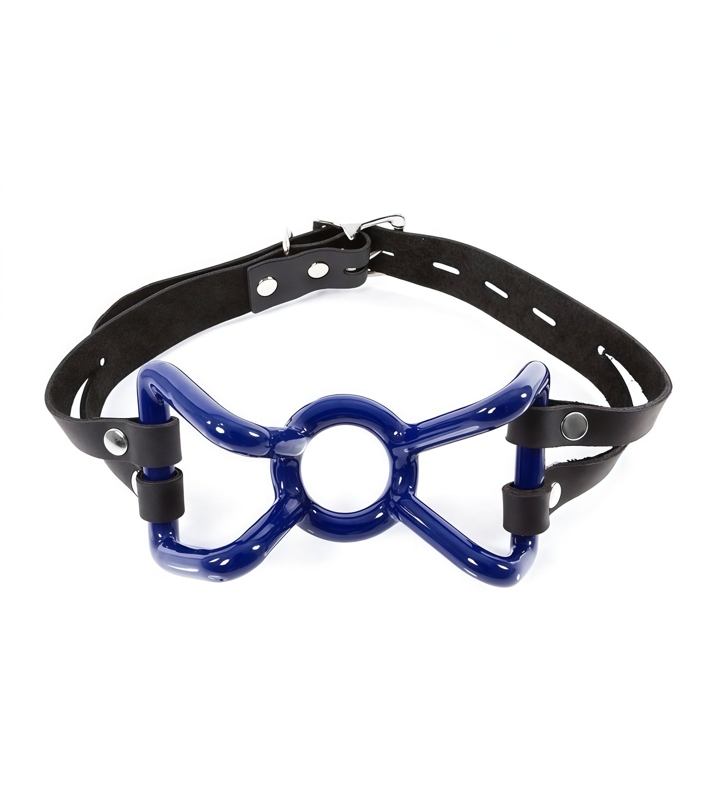 Spider Gag with Blue PVC Grip showing blue coated arms and steel ring