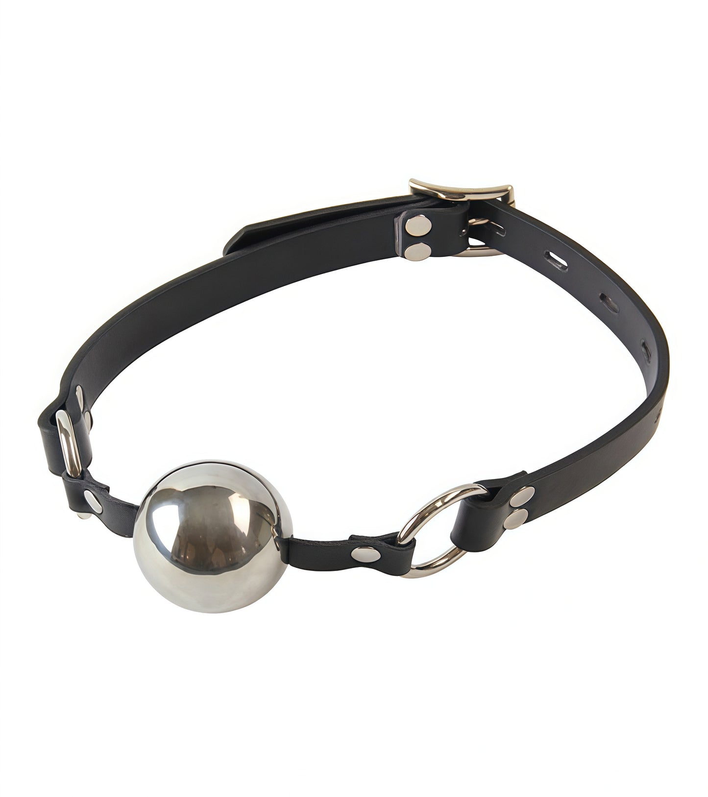 Steel Ball Mouth Gag with solid AISI 304 SURGICAL STEEL ball and leather strap