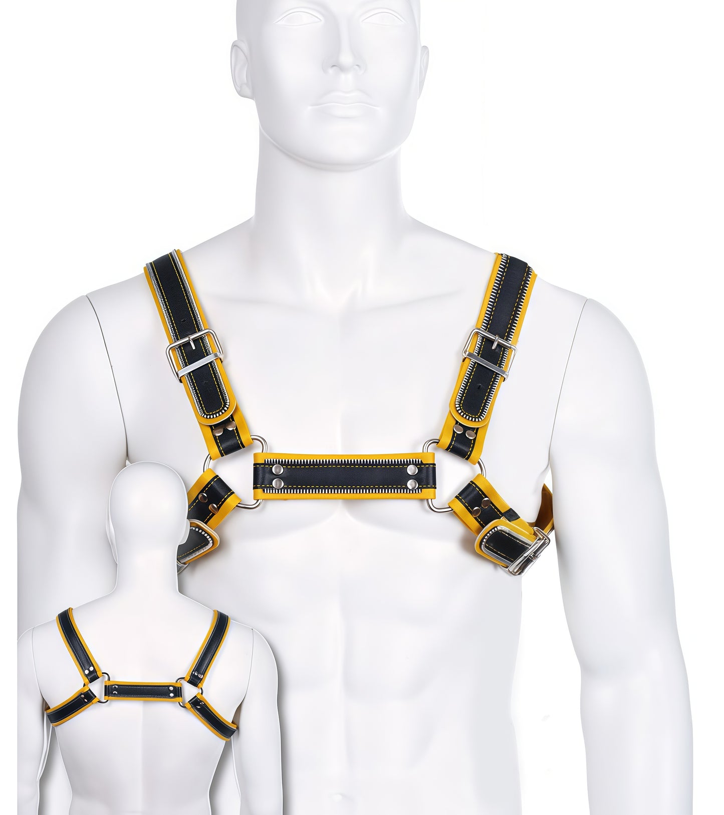 Z Series Bulldog Harness - leather harness with steel rings and buckles