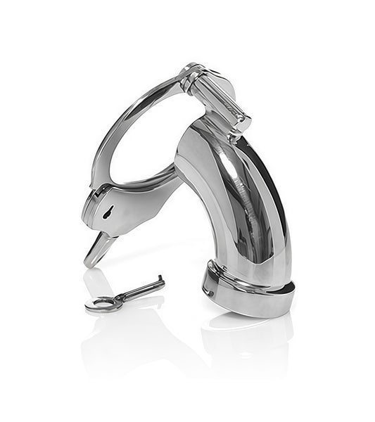 Chastity Cage with Open Cuff – Stainless Steel Male Restraint by Perfectra Distribution
