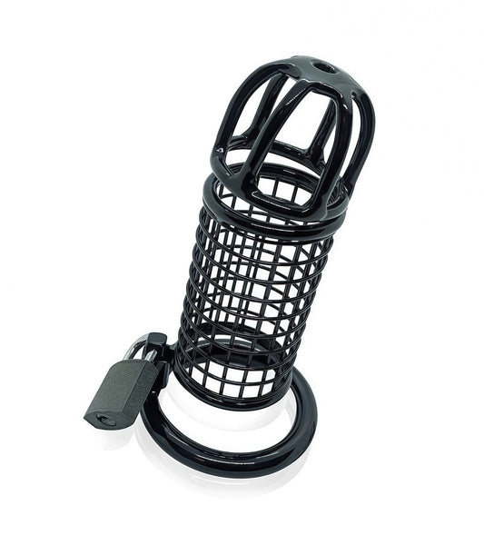 Black Matrix Cock Cage – Stainless Steel Chastity Device by Perfectra Distribution