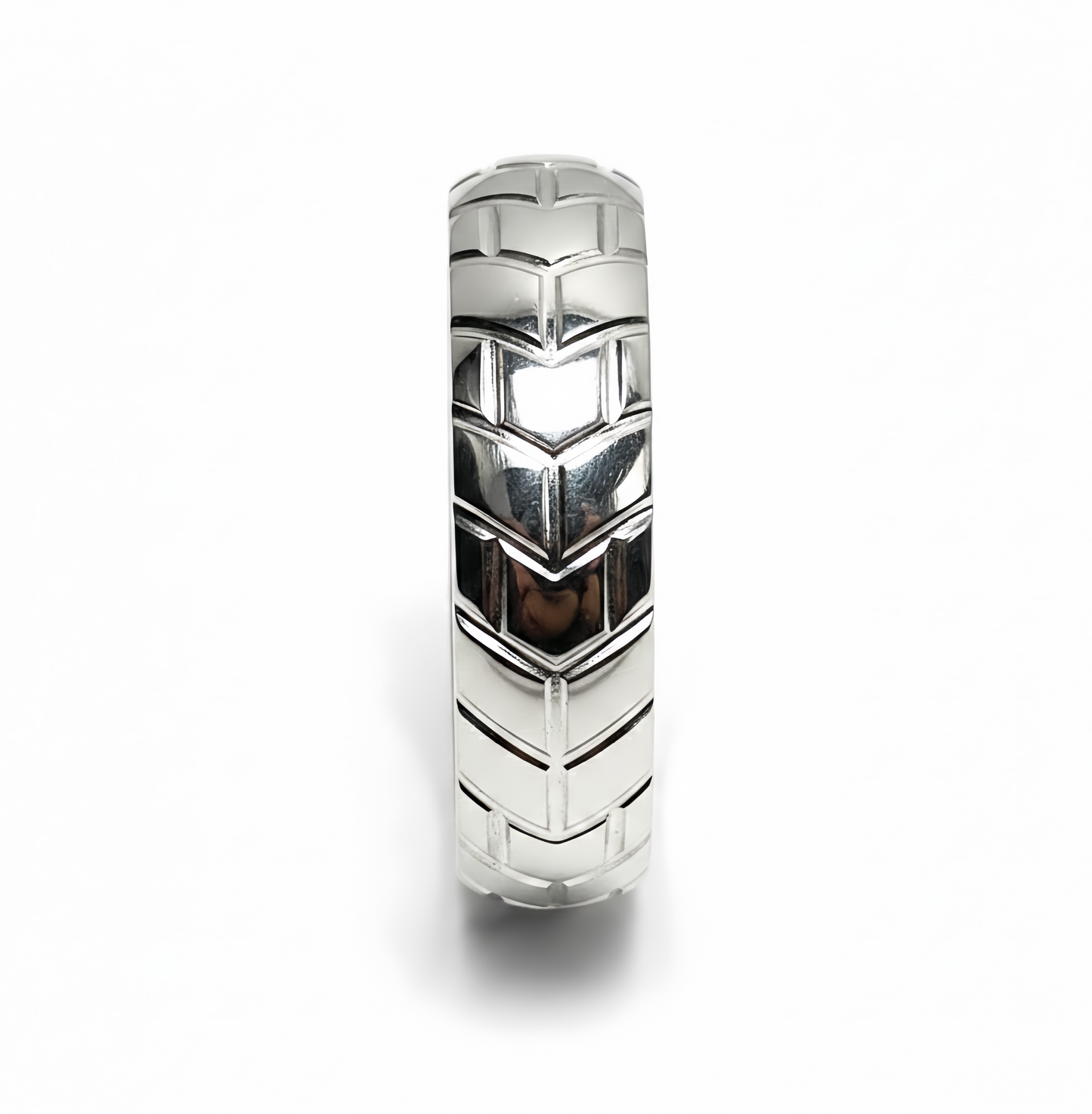 Tire Design Cock Ring – Textured Stainless Steel Grip Ring