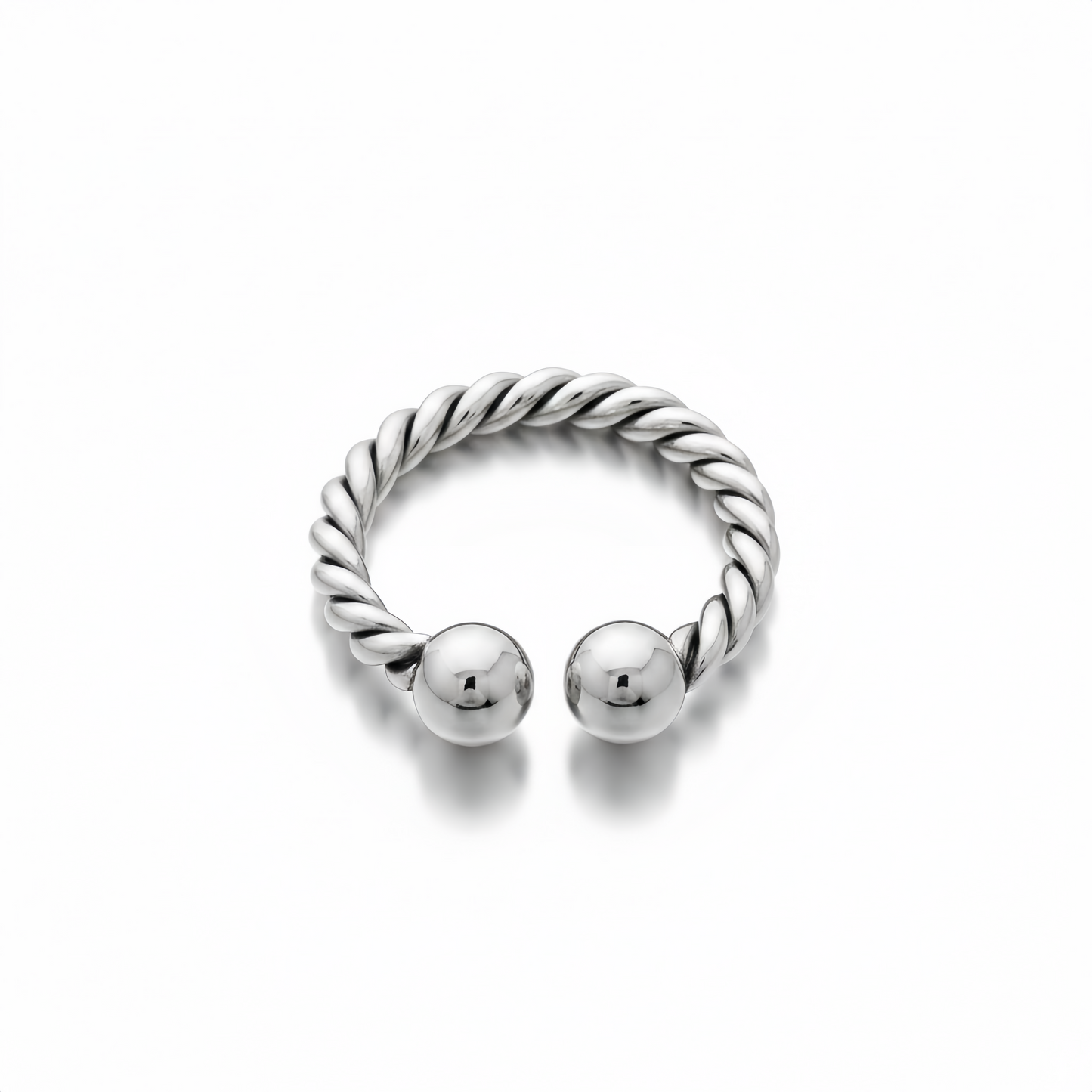 Twisted Wire Horseshoe Glans Ring – Stainless Steel Twisted Design Ring