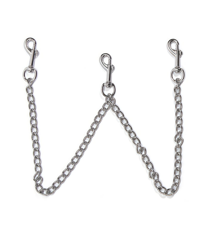 3-Way Chain Hogtie – Stainless Steel & Leather Bondage