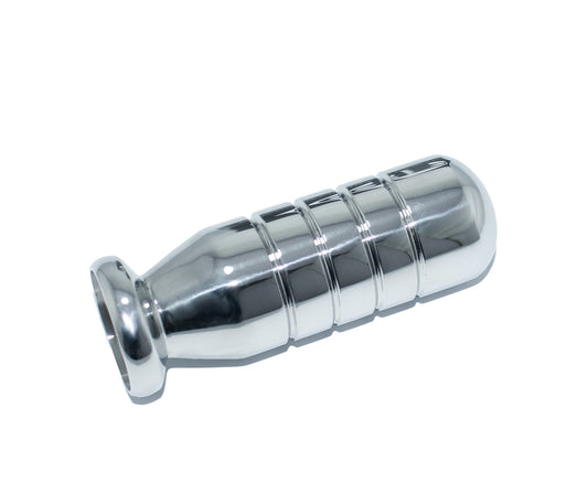 Top Round Stainless Steel Grooved Butt Plug for Enhanced Pleasure
