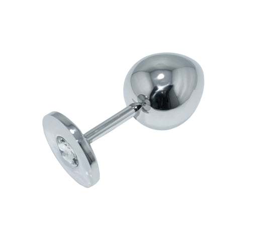 Stainless Steel Butt Plug with Stand & Crystal for Luxury Pleasure