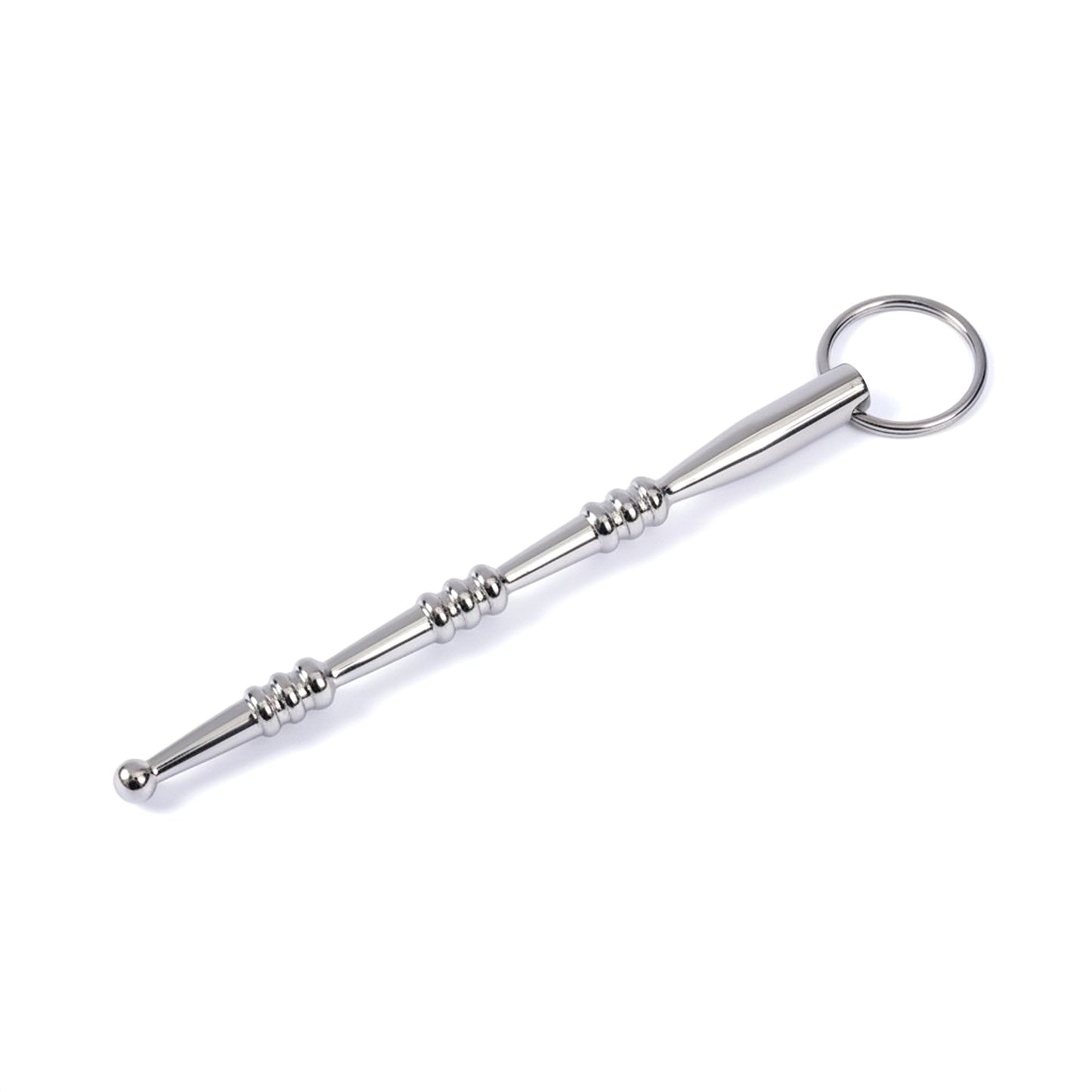 Ball and Tapered Design Penis Plug in Stainless Steel with a polished surface for enhanced, progressive stimulation.