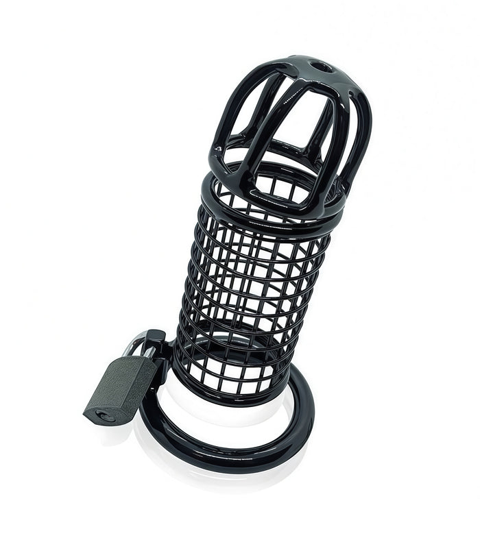 Black Matrix Cock Cage – Stainless Steel Chastity Device