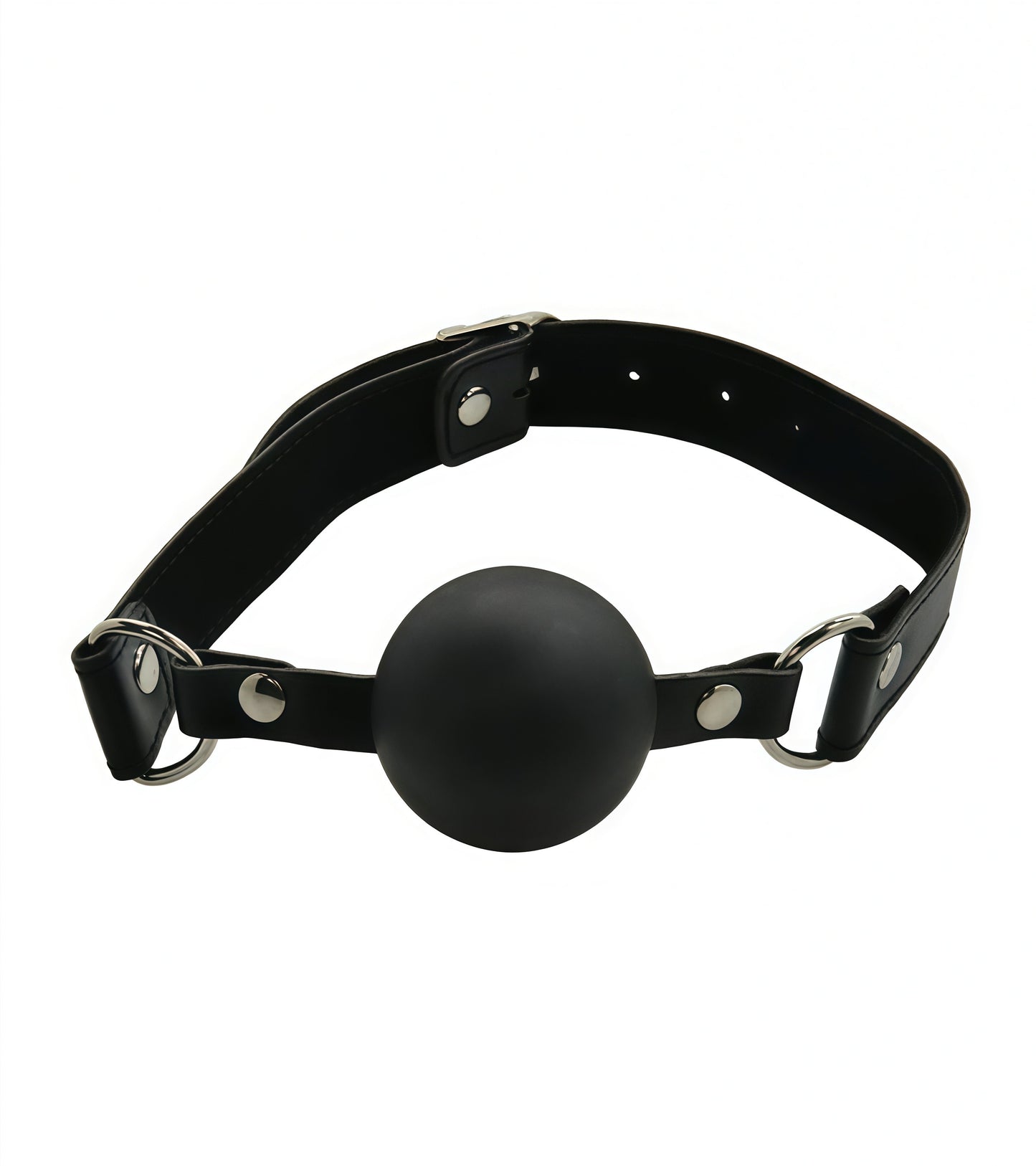 Black Silicone Ball Gag with adjustable strap