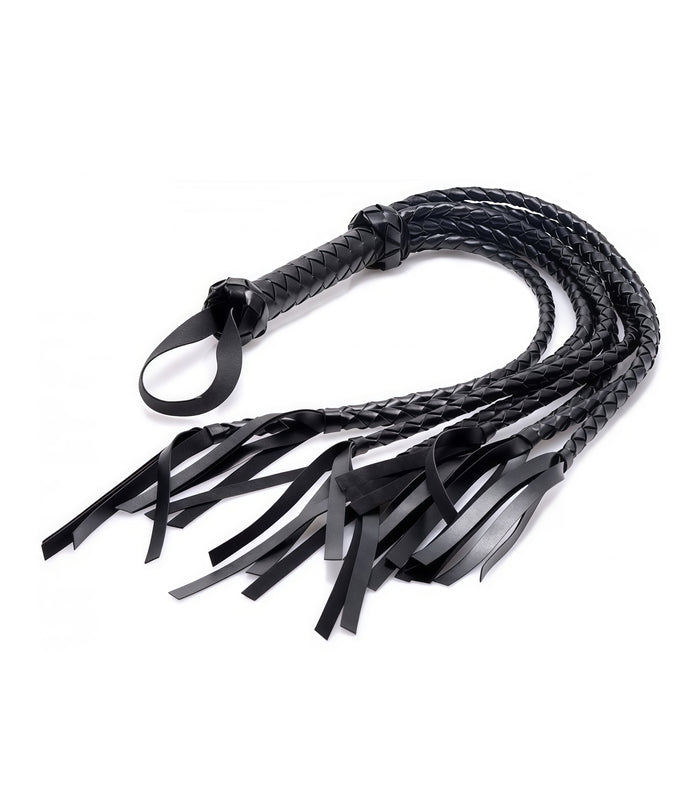 Braided Black Leather Flogger – Durable, Stylish, and Perfect for Impact Play