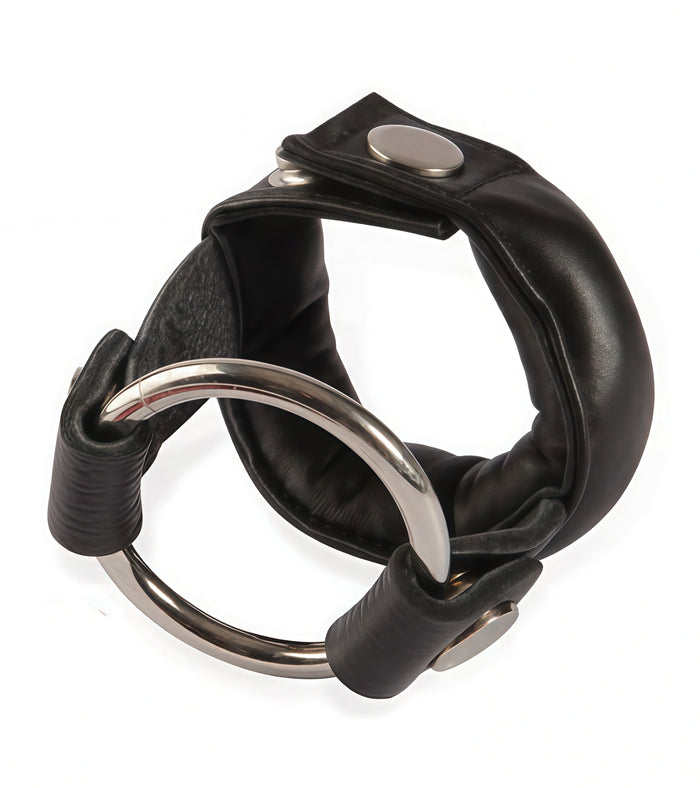 Cock & Ball Weighted Cage – Leather Restraint with Intense Downward Pressure