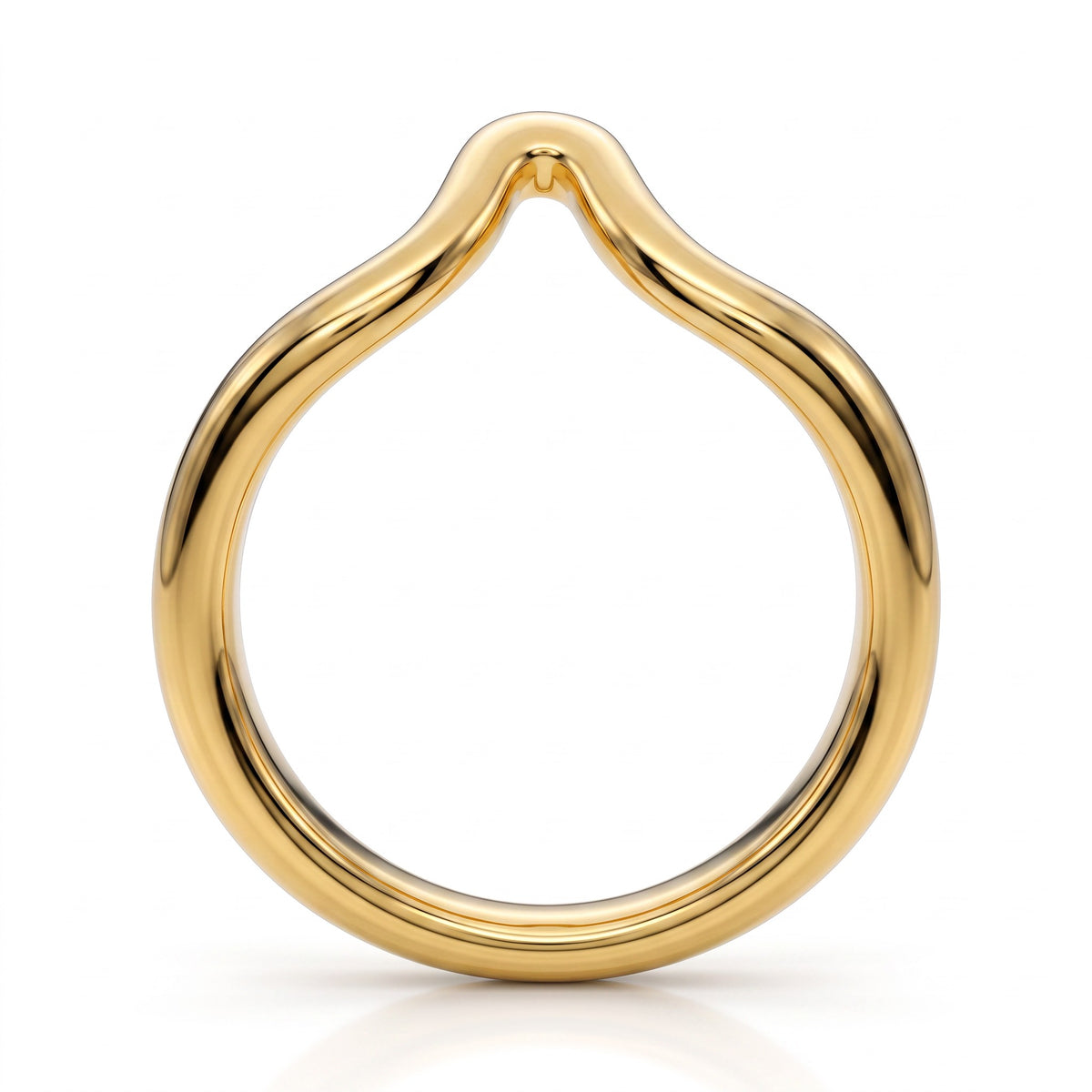 Crown Tip Glans Ring 24K Gold Plated