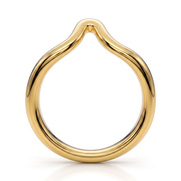 Crown Tip Glans Ring 24K Gold Plated