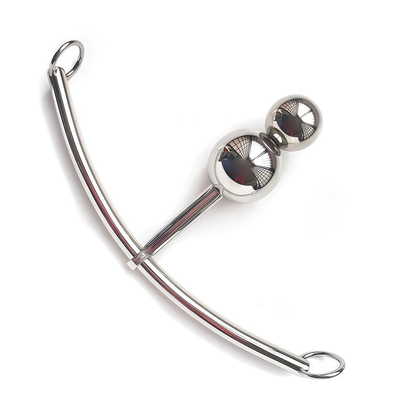 Double Ball String Hook made of polished      AISI 304 SURGICAL STEEL with dual balls and hook for BDSM restraint