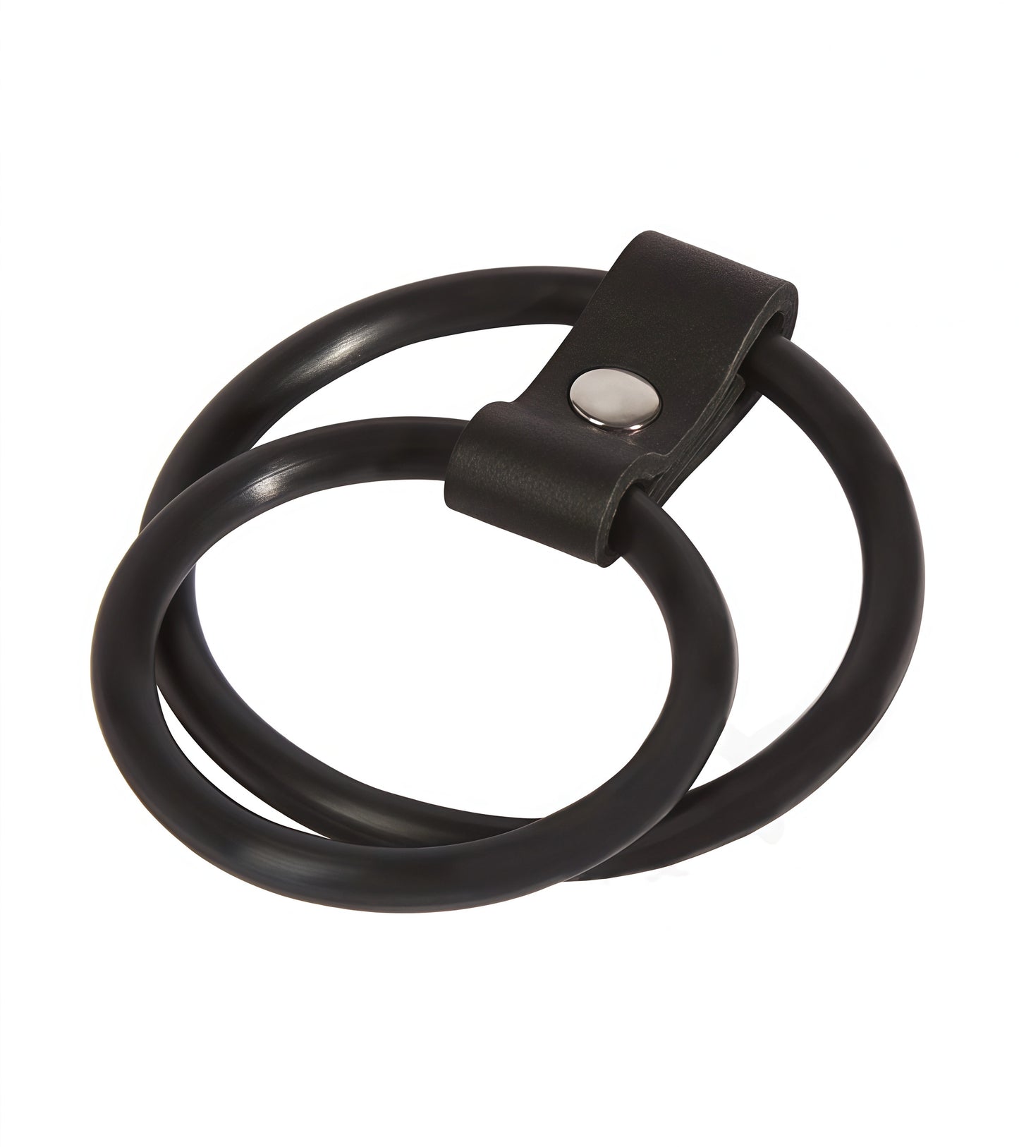 Dual Silicone Cock Ring in Black with Stretchable Double Ring Design