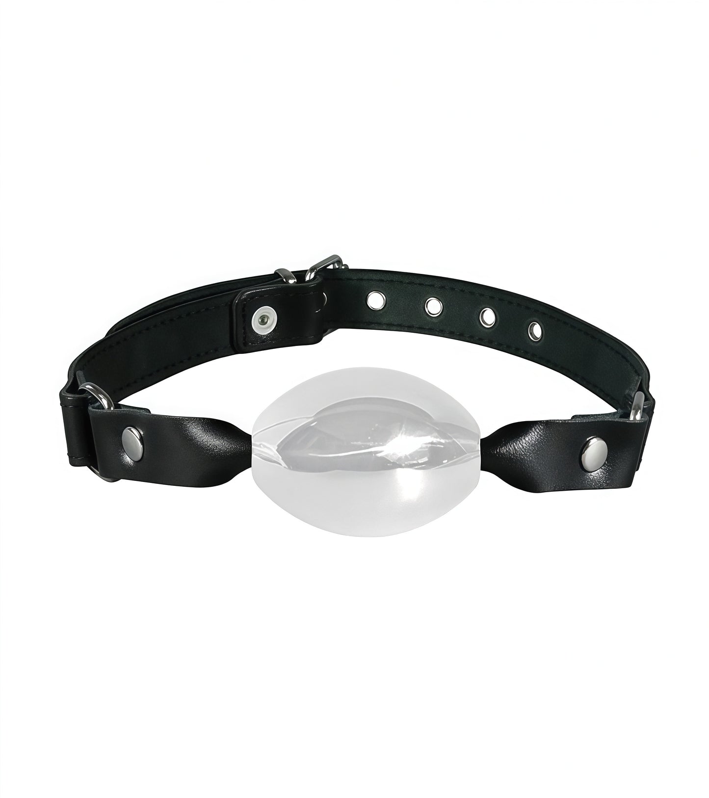 Gag with Steel Egg featuring solid metallic steel mouthpiece and adjustable straps