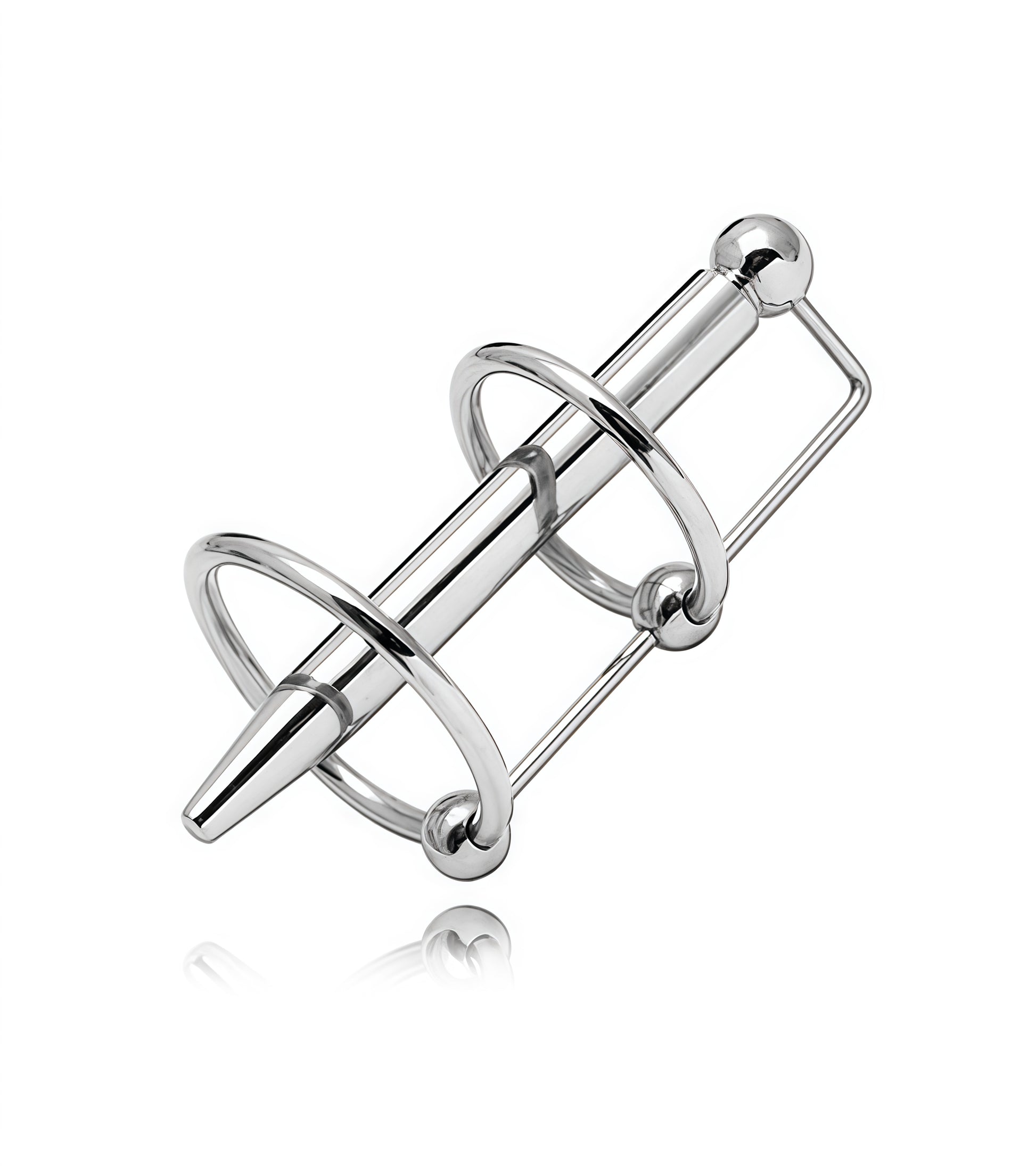 Gates of Hell Penis Plug 2 advanced urethral sound in polished silver      AISI 304 SURGICAL STEEL