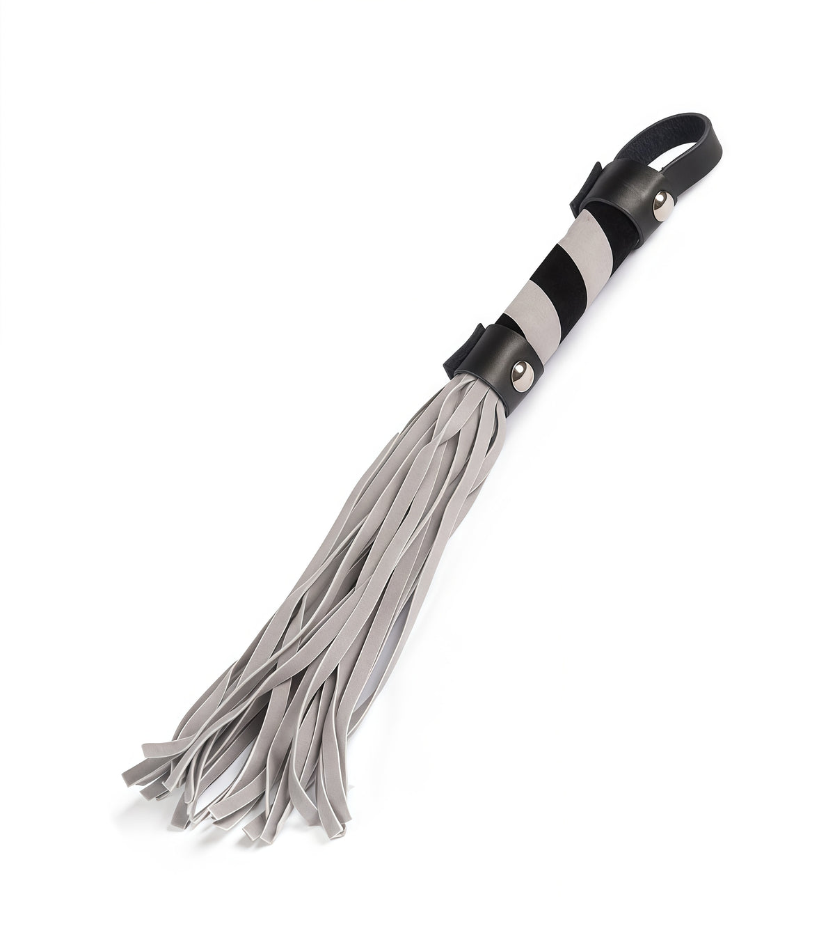 Grey Leather Flogger with wrapped handle