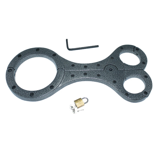 Heavy-Duty Aluminum Handcuff + Collar Combo (Textured Grey) — Premium Bondage Restraint by Perfectra Distribution