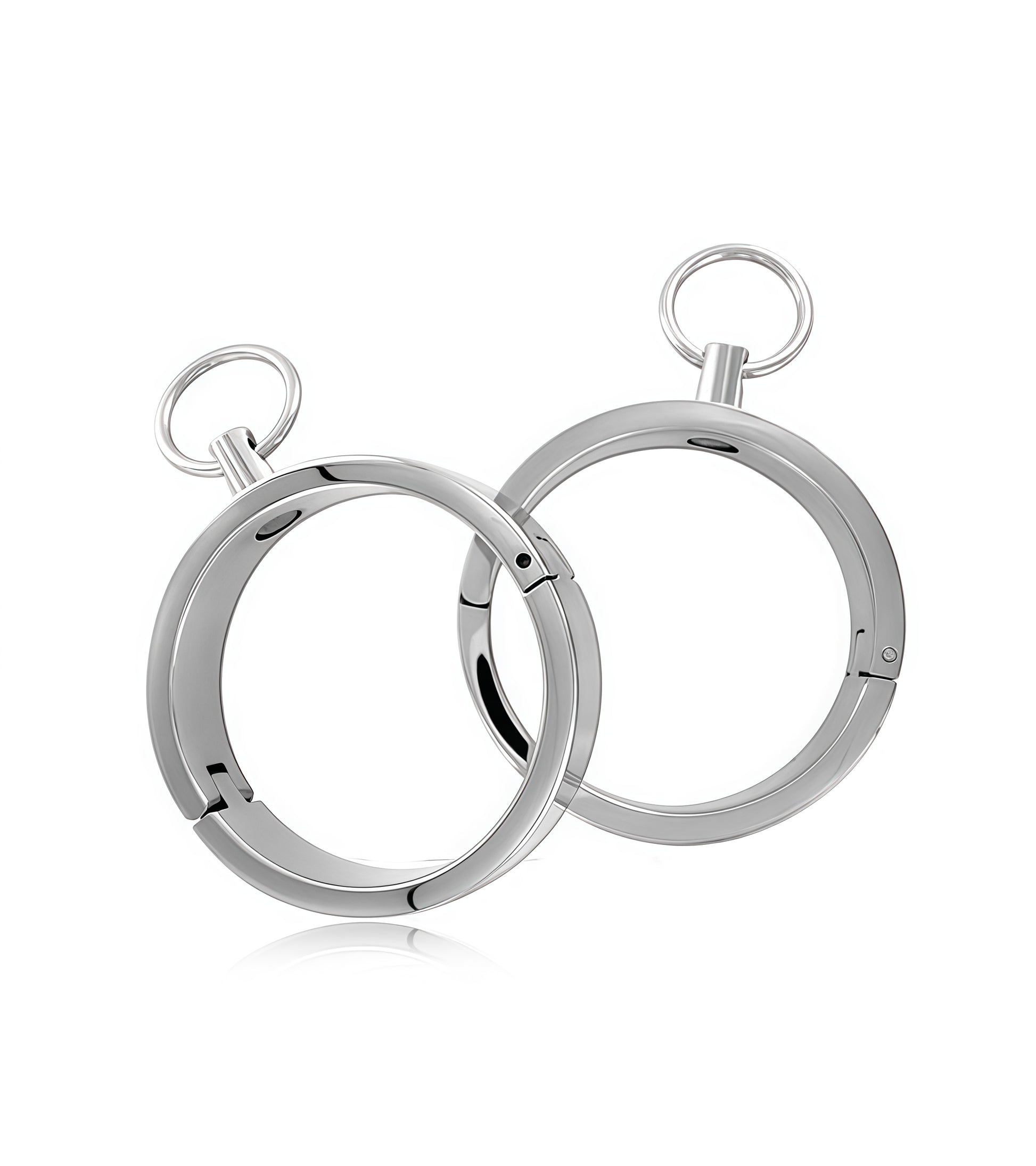 Heavy Duty Round Wrist and Ankle Cuffs made of polished      AISI 304 SURGICAL STEEL by Perfectra Distribution