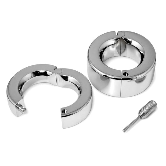 The Hinged Ball Stretching Weights offer a premium solution for consistent and secure ball stretching. Crafted from Stainless Steel, these weights feature a hinged design allowing easy application and removal while ensuring a firm, stable fit. Their balanced weight distribution and polished surface provide both durability and comfort for extended wear.