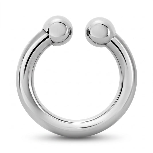 The Horseshoe Glans Ring is a premium cock & glan ring crafted from AISI 304 SURGICAL STEEL, offering durability and a sleek silver finish.