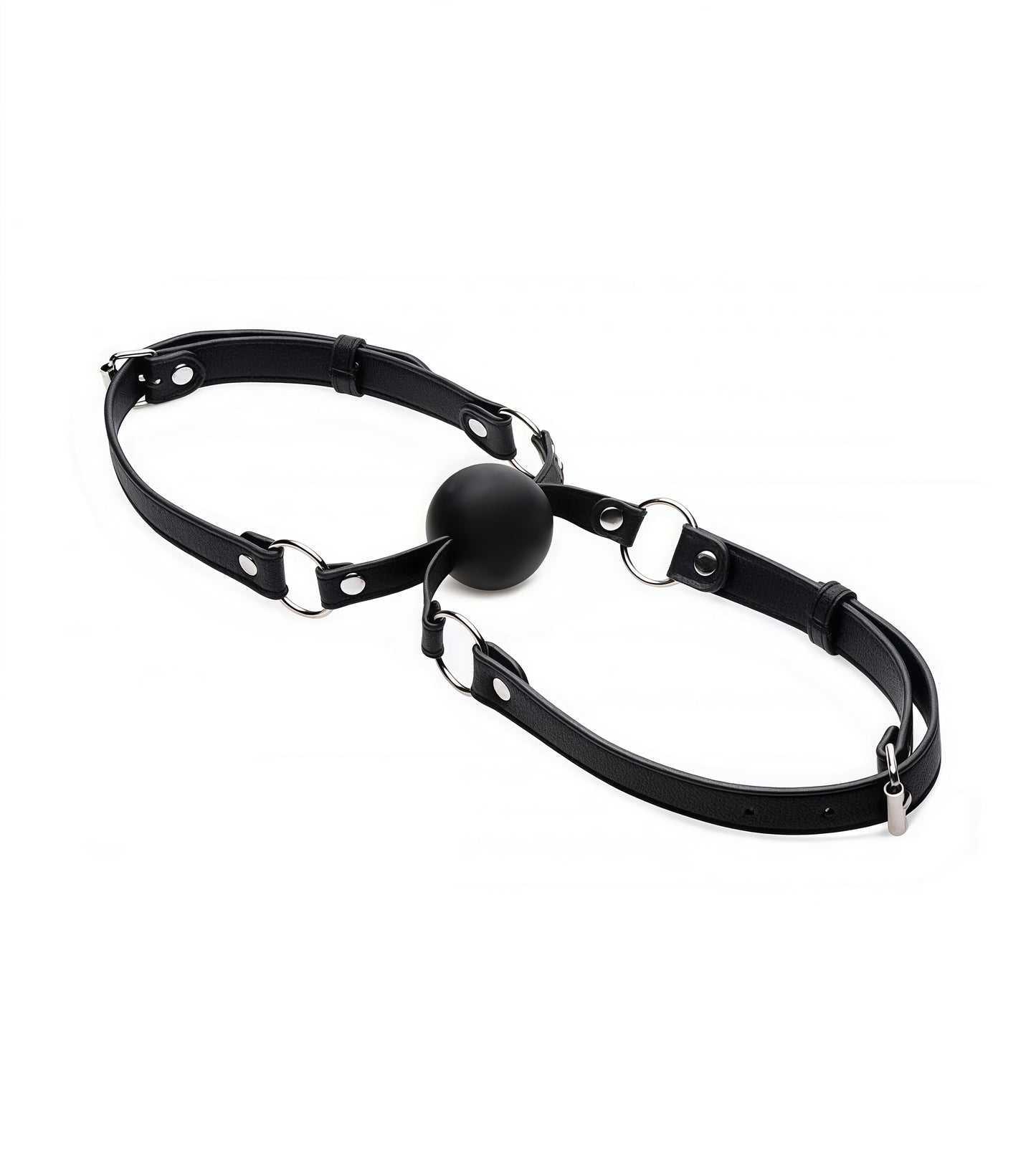 Kiss Me Ball Gag – Red silicone mouth gag with adjustable straps and KISS ME lettering
