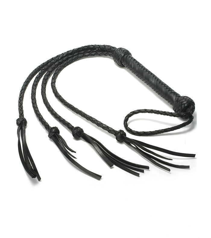 Leather Flogger with Knotted Ends – Impact Play Whip for Intense BDSM Scenes