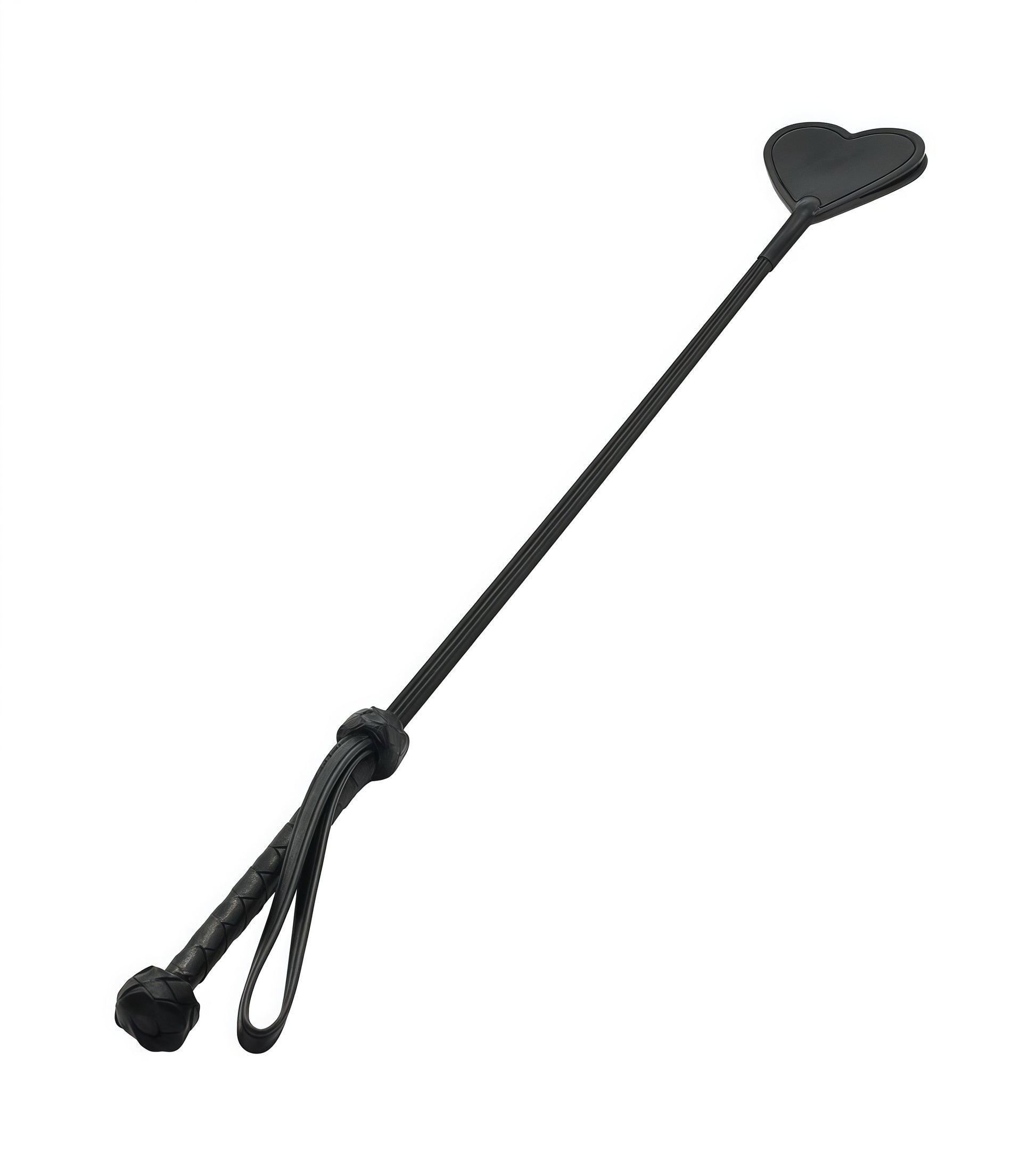 Leather Heart Shaped Spanking Crop with genuine leather tip and ergonomic handle