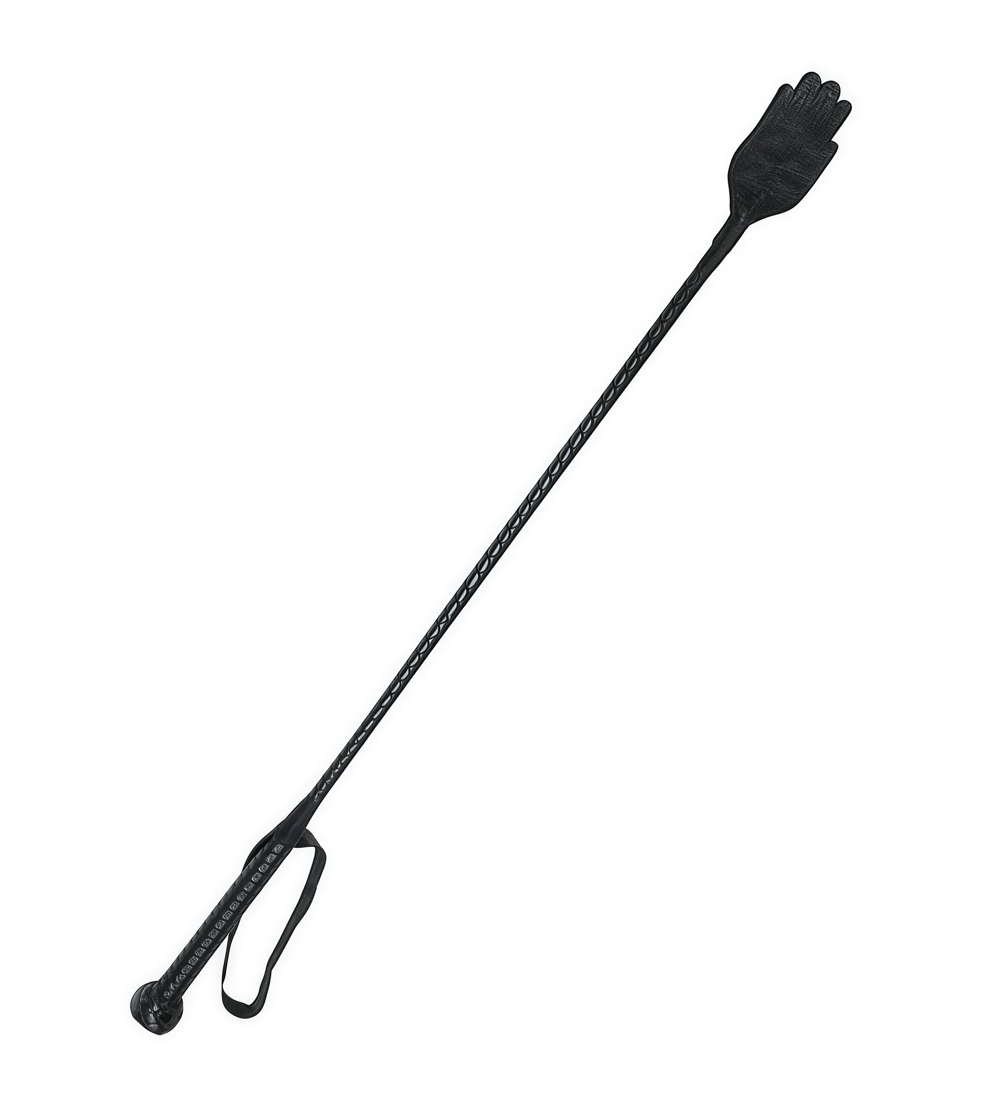Leather Riding Crop Spanker with black leather-wrapped handle