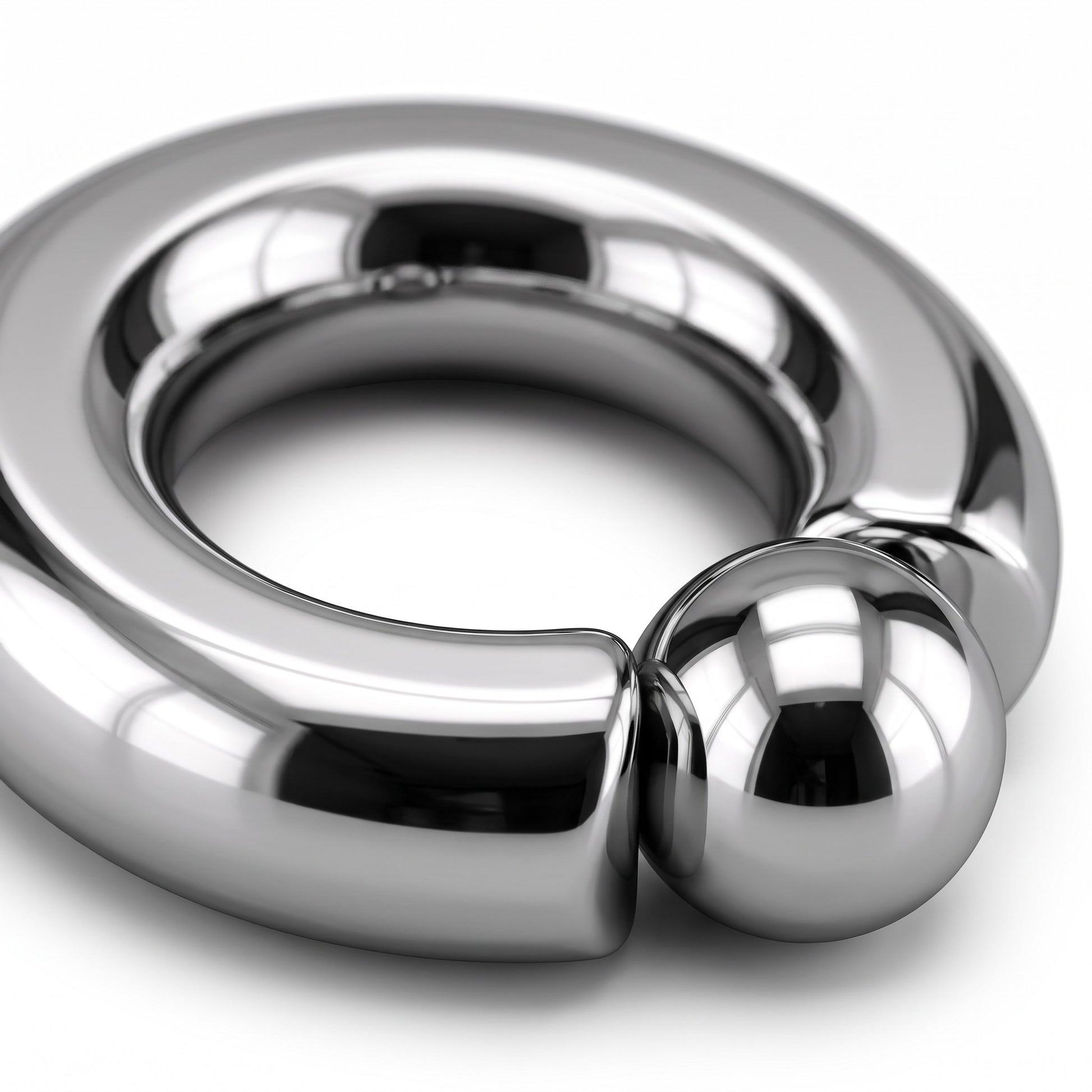 Monster Ring delivers a bold and eye-catching piercing experience. Made from durable AISI 304 SURGICAL STEEL, this silver ring features a 30mm screw-in ball and 19mm thick ring with selectable inside diameter for the perfect fit. 