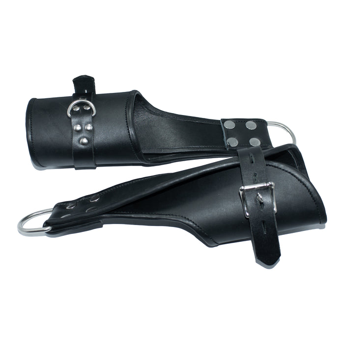 BDSM Leather Suspension Cuffs - Durable, Adjustable & Secure Bondage Restraints