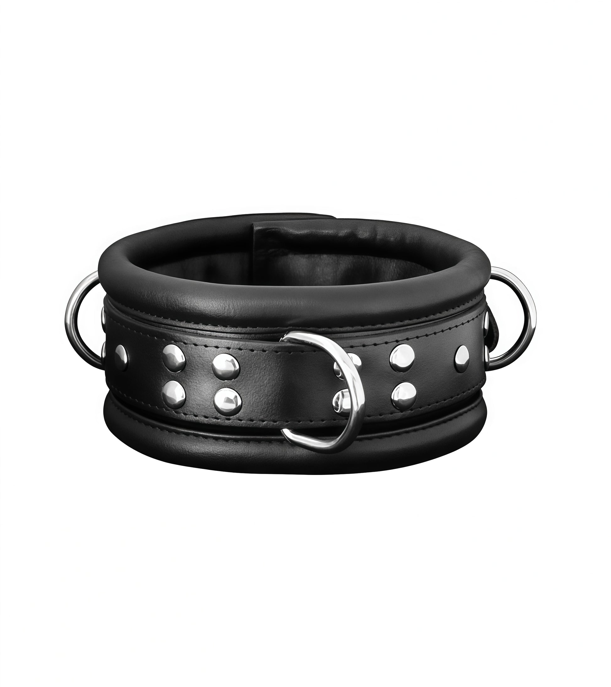 Premium Padded Black Leather Neck Collar