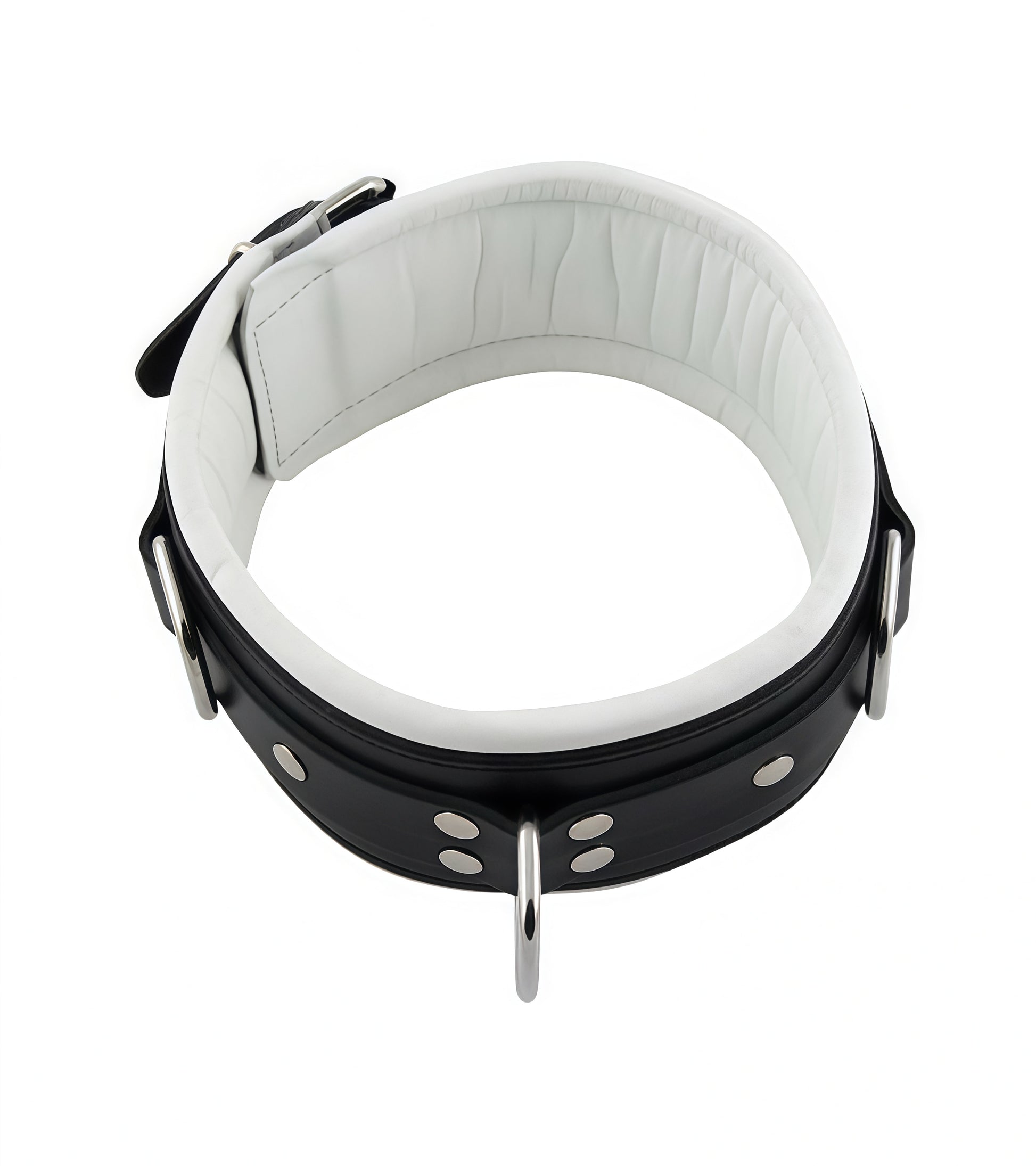 Premium Padded Leather Neck Collar in White by Perfectra