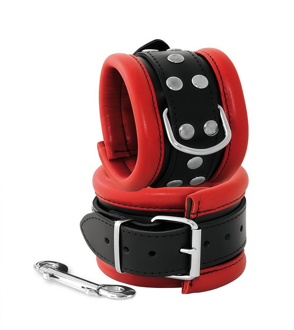 Padded Leather Wrist & Ankle Cuffs – Red Pair Instruments