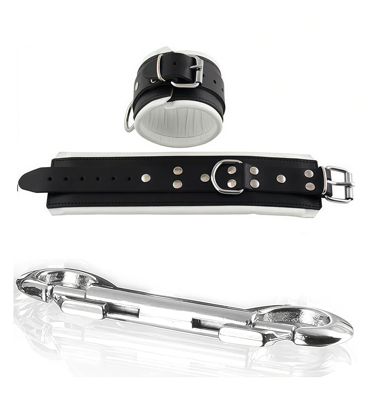 Padded Leather Wrist & Ankle Cuffs – White Pair Instruments