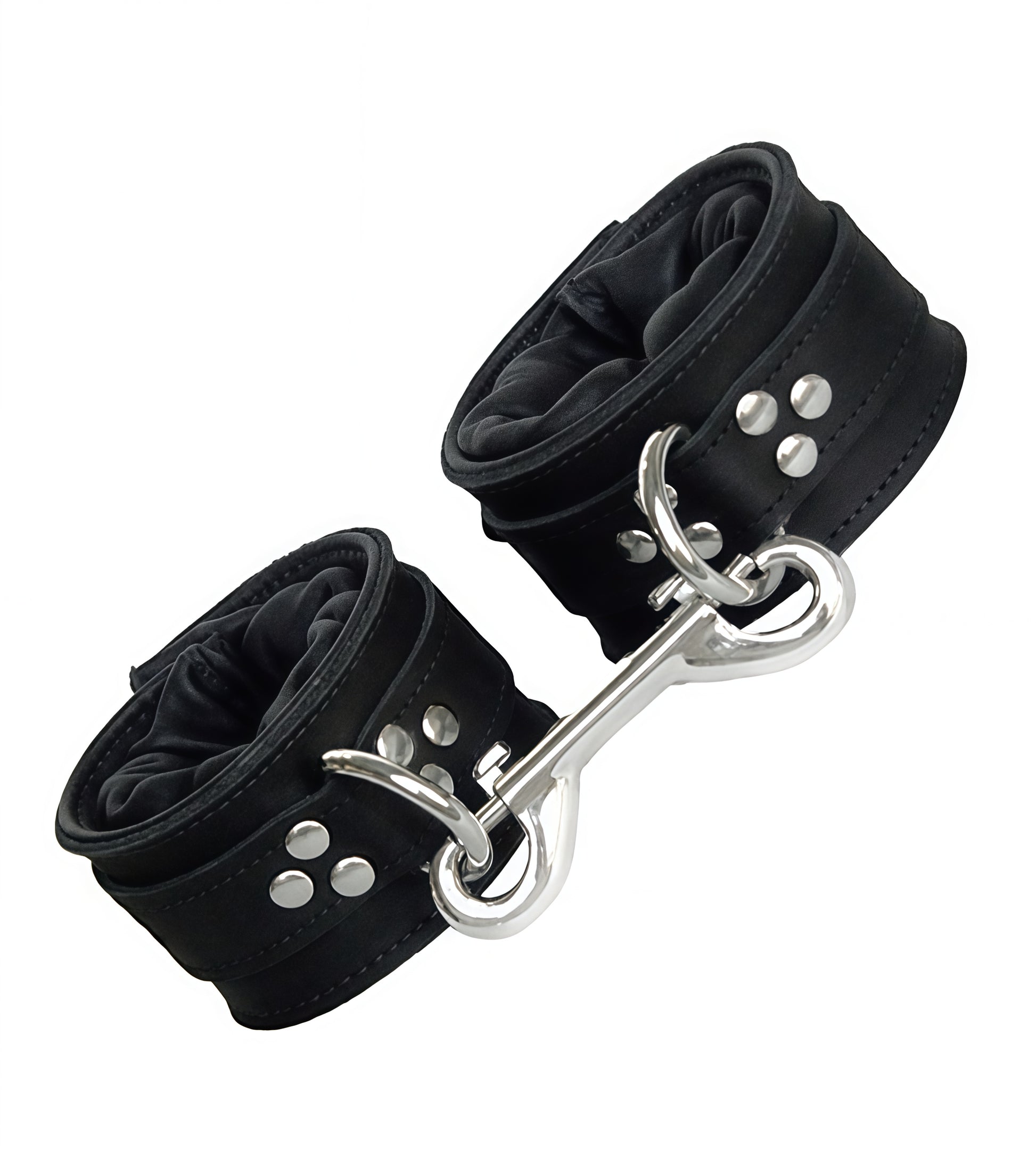 Premium Soft Padded Leather Wrist & Ankle Cuffs black pair by Perfectra