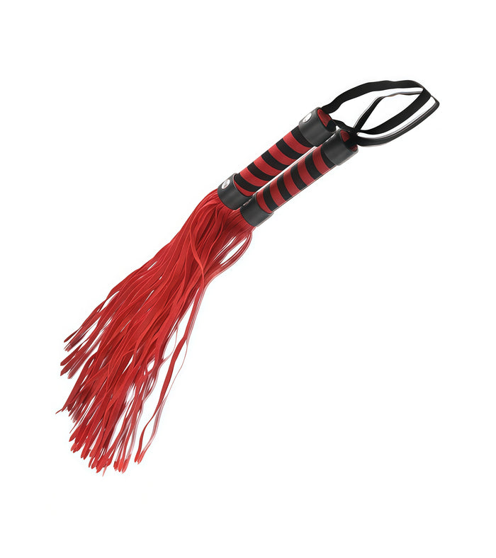 Red Leather Flogger – Bold Color, Deep Sensation, Classic BDSM Essential