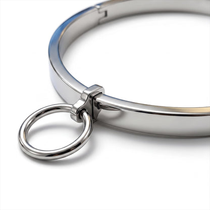 Removable Pendant Flat Collar 10mm Wide in Silver with Removable Pendant