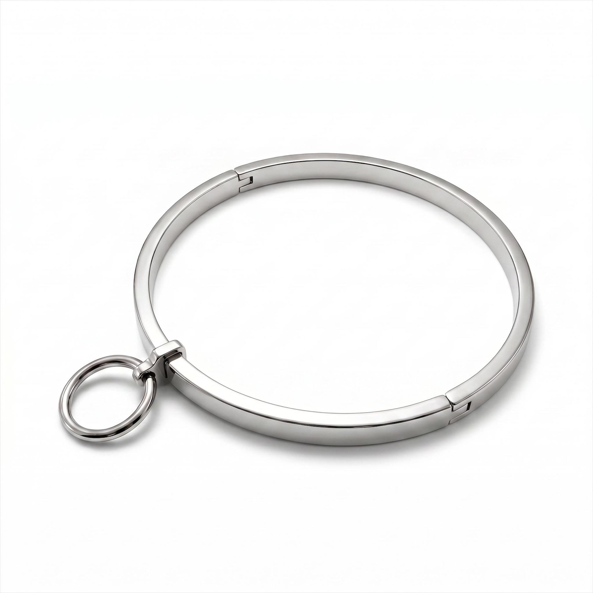 Removable Pendant Flat Collar 10mm Wide in Silver with Removable Pendant