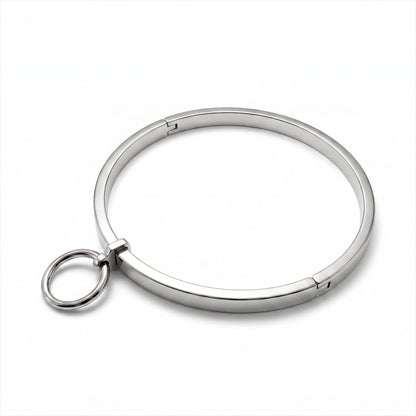 Removable Pendant Flat Collar 10mm Wide in Silver with Removable Pendant