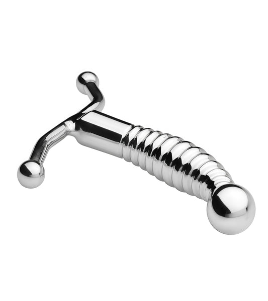 Ribbed G-Spot Stimulator – Stainless Steel Pleasure Tool by Perfectra Distribution